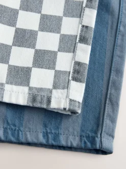 Next Damier/rayures bleues - Lot de 2 pantalons larges à enfiler (3mois7ans) Discount