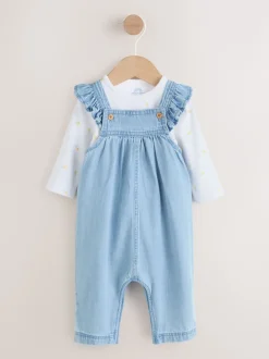 Next Denim - Ensemble Salopettes et Body Manches longues 2 Pieces (0mois-3ans) Discount