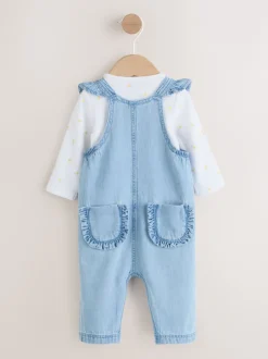 Next Denim - Ensemble Salopettes et Body Manches longues 2 Pieces (0mois-3ans) Discount