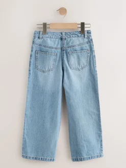 Next - Jeans à jambe large (3-16ans) Denim Bleu Fleuri Imprimé mi-haut Hot