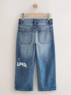 Next - Jean authentique (3-16ans) Denim bleu milieu imprimé Varsity Sale