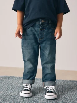 Next Denim bleu milieu/noir - 2 lot de Jean Coupe classique Extensible Confort (3mois -7ans) New