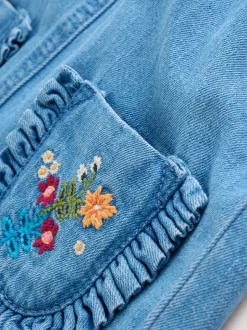 Next Denim brodé - Ensemble Salopettes et Body Manches longues 2 Pieces (0mois-3ans) Outlet