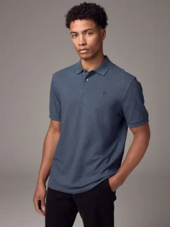 Next - Ajustement régulier - Polo Manches courtes Pique Denim chiné Online