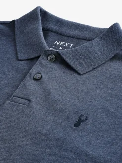 Next - Ajustement régulier - Polo Manches courtes Pique Denim chiné Online