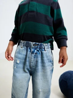 Next Denim effet vieilli bleu clair - Jeans à jambe large (3mths-7yrs) Hot