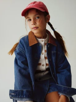Next Denim Mid Blue - Veste à col en velours côtelé (3-16ans) Outlet