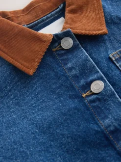 Next Denim Mid Blue - Veste à col en velours côtelé (3-16ans) Outlet