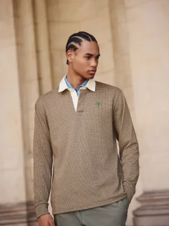 Next - Maillot de rugby Dent de chiot brun fauve Clearance