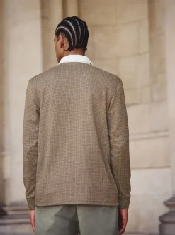 Next - Maillot de rugby Dent de chiot brun fauve Clearance