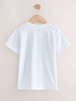 Next - T-shirt imprimé graphique à manches courtes coupe régulière (3-16ans) Dino blanc/bleu Discount