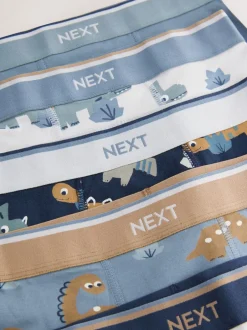 Next Dino bleu/marron - Lot de 5 boxers (1.5-12ans) Discount
