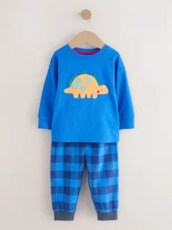 Next - Lot de 3 pantalons de pyjama tissés à carreaux (9mois-12ans) Dinosaure à carreaux rouge/bleu/vert Best