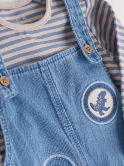 Next Dinosaure bleu - Ensemble salopette et body en jean bébé (0 mois-2 ans) Clearance