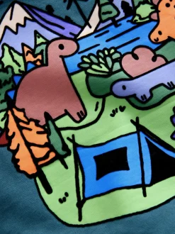 Next - Sweat-shirt en jersey à col rond imprimé au dos (3mois7ans) Dinosaure bleu Outlet