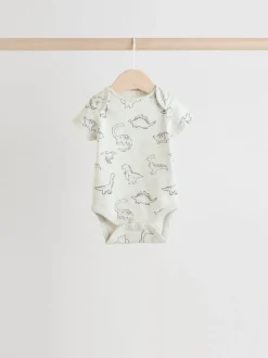 Next Dinosaure gris - Bodys pour bébés Manches courtes 5 Pack Outlet