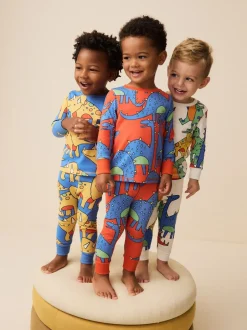 Next - Lot de 3 pyjamas Snuggle (9mois-10ans) Dinosaure multi-lumineux Sale