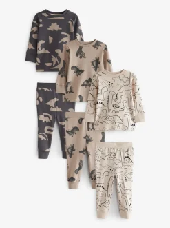 Next - Lot de 3 pyjamas Snuggle (9mois-10ans) Dinosaure neutre/noir Online
