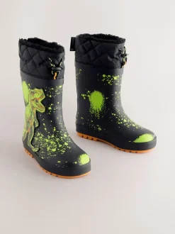 Next Dinosaure noir - Bottes en caoutchouc fourrées Sale