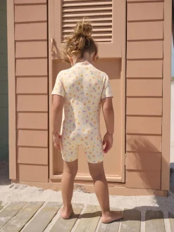 Next - Maillot de bain Sunsafe (3mths-10yrs) Ditsy jaune à carreaux vichy