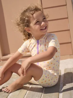 Next - Maillot de bain Sunsafe (3mths-10yrs) Ditsy jaune à carreaux vichy