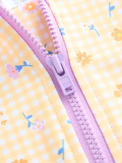 Next - Maillot de bain Sunsafe (3mths-10yrs) Ditsy jaune à carreaux vichy