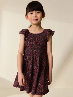 Next Ditsy noir - Robe smockée à manches volantées (3-16ans) Discount