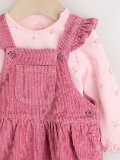 Next Ditsy rose - Body à manches longues et salopette en velours côtelé imprimé bébé Ensemble 2 pièces (0mois-2ans) Outlet