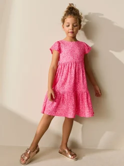 Next Ditsy rose - Robe Effet froissé à manches d’ange (3-16ans) New