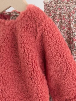 Next Ditsy rouge - Ensemble de Hauts et Leggings en polaire Bébé 2 pièces (0mois-2ans) Sale