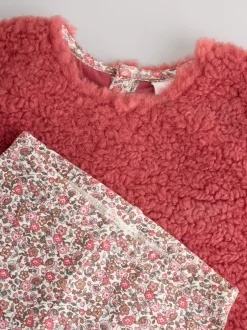Next Ditsy rouge - Ensemble de Hauts et Leggings en polaire Bébé 2 pièces (0mois-2ans) Sale