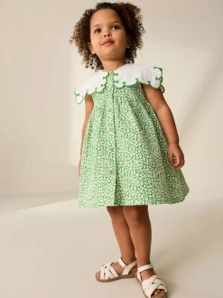 Next Ditsy vert - Robe d’été à col (3mois à7ans) Sale