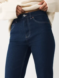 Next Délavage bleu - Jean bootcut Extensible taille Milieu Sale