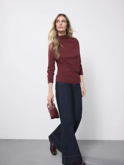 Next Délavage bleu - Jean extensible Ample taille haute Hot