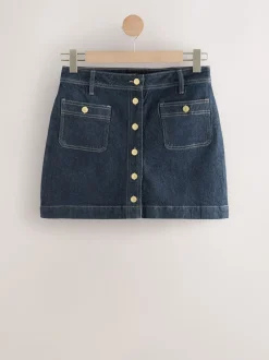 Next Délavage bleu - Minijupe Denim à poches plaquées