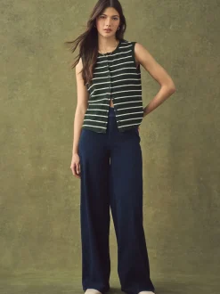 Next - Pantalon large en denim de jersey Délavage bleu Best