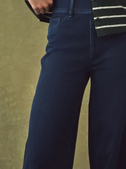 Next - Pantalon large en denim de jersey Délavage bleu Best