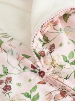 Next Double zip imprimé fleuri rose - Combinaison à capuche en nylon bébé (0mois-2ans) Clearance