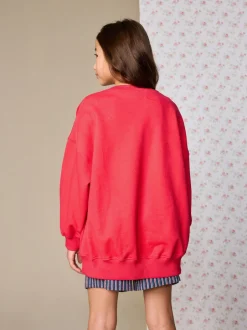 Next détail brodé Rouge - Sweat-shirt (3-16yrs)