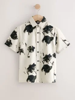 Next - Chemise imprimée Manches courtes (3-16ans) Ecru Floral Hot