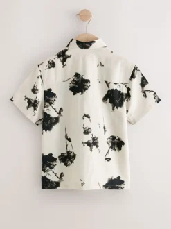 Next - Chemise imprimée Manches courtes (3-16ans) Ecru Floral Hot