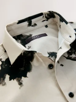 Next - Chemise imprimée Manches courtes (3-16ans) Ecru Floral Hot