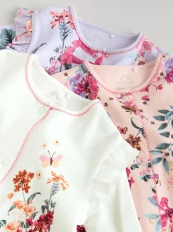 Next Ecru Floral - Combinaisons de sommeil pour bébé 3 Pack (0mois-2ans) Clearance