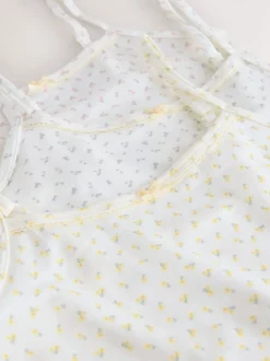 Next Ecru Floral - Gilets cami imprimés à bretelles Lot de 3 (1.5-16ans) New