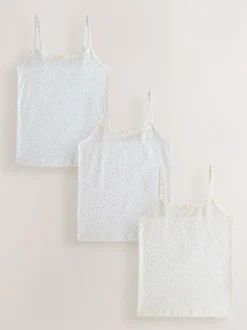 Next Ecru Floral - Gilets cami imprimés à bretelles Lot de 3 (1.5-16ans) New