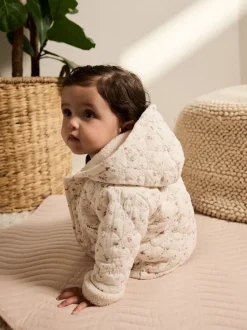 Next Ecru Floral - Manteau Bébé en jersey effet froissé (0mois -2ans) Sale