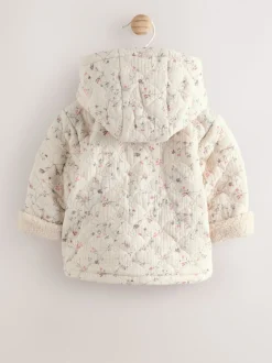 Next Ecru Floral - Manteau Bébé en jersey effet froissé (0mois -2ans) Sale