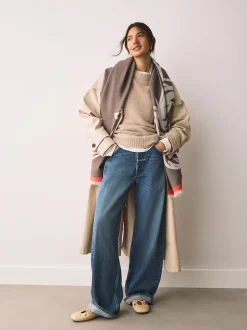 Next Ecru Hamish la vache des Highlands - Écharpe épaisse Outlet