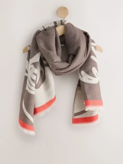 Next Ecru Hamish la vache des Highlands - Écharpe épaisse Outlet