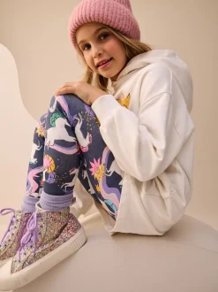 Next Ecru/Licorne marine - Ensemble Leggings Sweat-shirt à capuche imprimé graphique (3-16ans) Outlet